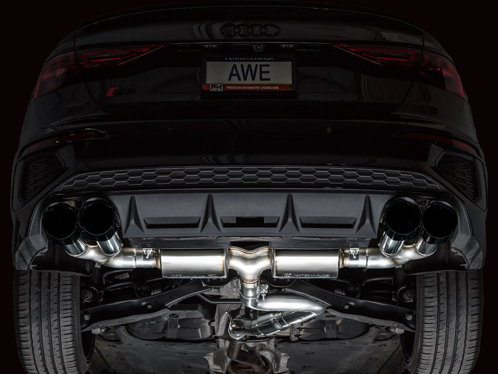 AWE 22-24 Audi 8Y S3 Touring Edition Exhaust - Diamond Black Tips