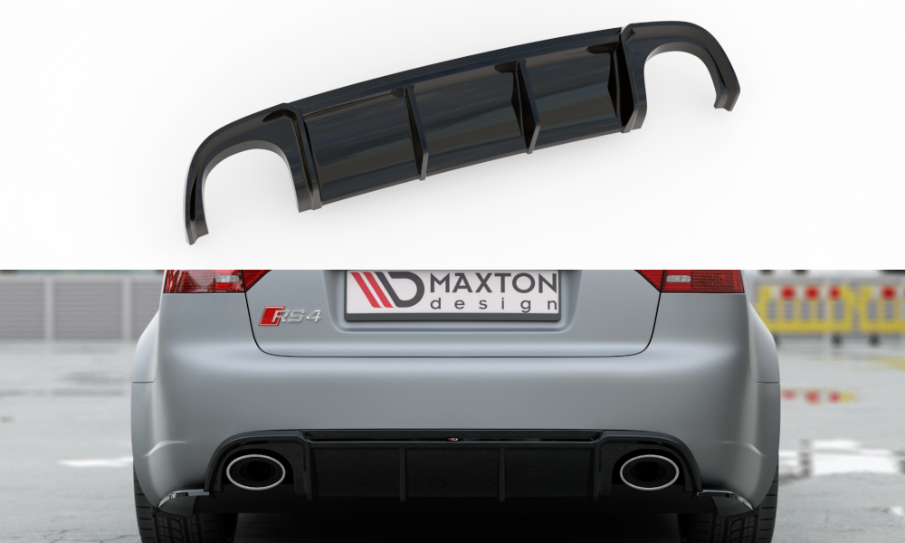 パーツ AUDI RS4 Rear Diffuser Bumper Extensions MAXTON DESIGN REAR DIFFUSER AUDI RS4 B7 – New German Performance