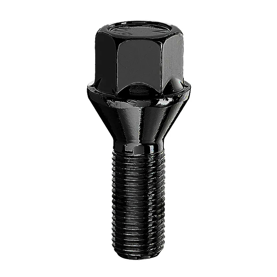 Extended Lug-Bolt - M14 Cone Seat - 45mm Thread - Black Zinc