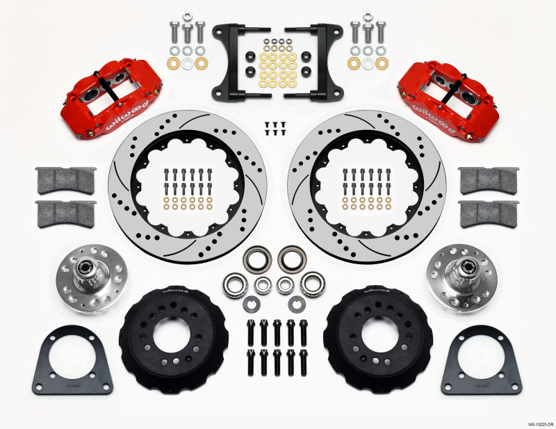 Wilwood Narrow Superlite 6R Front Hub Kit 14.00in Drill Red 62-72 CDP B & E Body-Drum main image 0