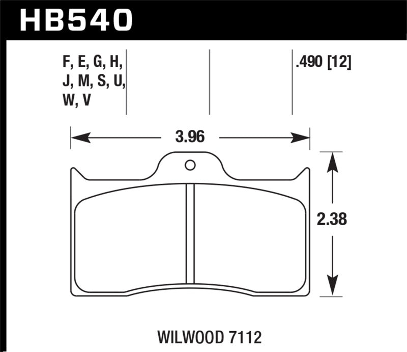 Hawk Performance Rear Brake Pads | Wilwood/Outlaw 16mm Blue (HB100E.625) main image 1