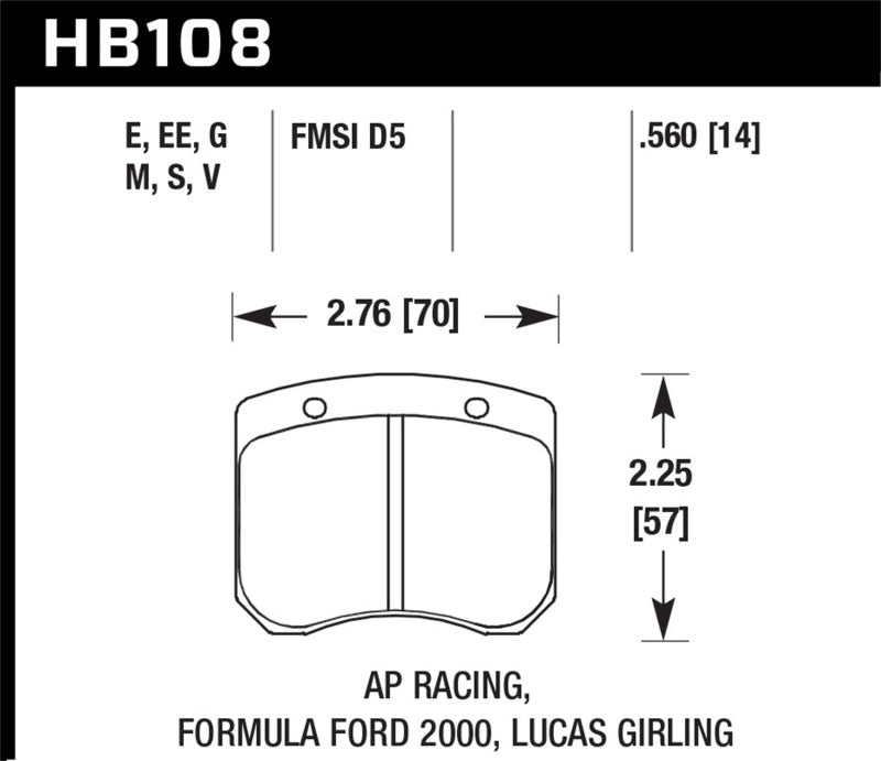 Hawk Performance 1985 Audi 4000 1.8L S 256mm Rotors Front ER-1 Brake Pads (HB190D.600) main image 1