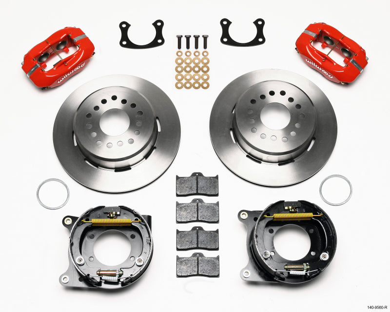 Wilwood Forged Dynalite P/S Park Brake Kit Drilled Red Ford 8.8 w/2.5in Offset-5 Lug main image 0