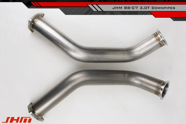 JHM High Flow Catted Downpipes With Integrated Baffles - Audi B8, B8.5 S4, S5, Q5, SQ5, C7 A6, A7, 3.0T and 4.2L