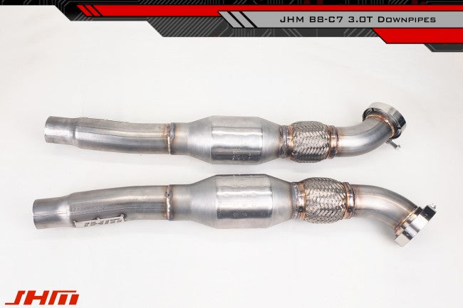 JHM High Flow Catted Downpipes - Audi B8, B8.5 S4, S5, Q5, SQ5, C7 A6, A7, 3.0T and 4.2L V8