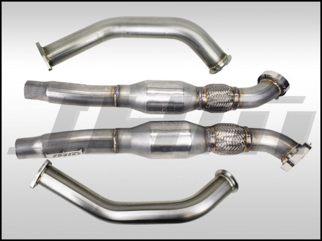 JHM High Flow Catted Downpipes With Integrated Baffles - Audi B8, B8.5 S4, S5, Q5, SQ5, C7 A6, A7, 3.0T and 4.2L