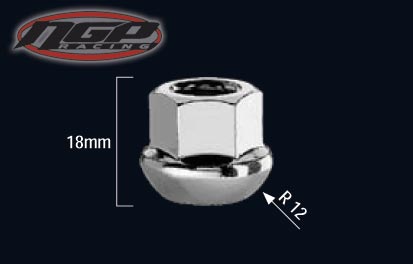 Lug Nut - M12x1.5  Ball Seat - Open Ended 17mm Hex - Zinc Coated