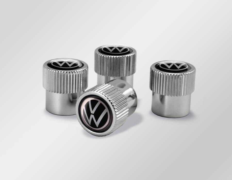 Genuine VW Valve Stem Cap Set - VW Logo