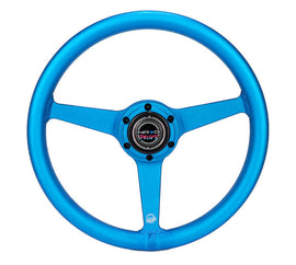 NRG Aluminum Steering Wheel 330mm - Heritage Solid Spoke - Ergonomic Grip - Anadized Blue