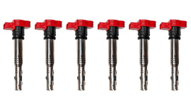 OEM R8 Red Ignition Coil Set of 6 - Audi B8/B8.5 S4, S5, Q5, SQ5, C7 A6, A7, D4 A8 EA837 3.0T