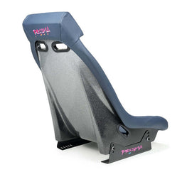 NRG GT Retro Bucket Seat - Yellow PVC Leather Yellow Stitching Off-White Fiberglass Back