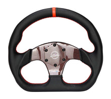 Load image into Gallery viewer, NRG Carbon Fiber Flat Bottom Steering Wheel (320mm) Red CF Center w/Red Stitch/Center Mark