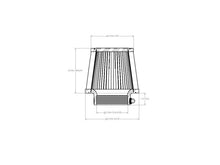 Load image into Gallery viewer, aFe POWER Universal Clamp-On Air Filter w/ D2 Dura-Dry Media - 3-1/2in F x 6in B x 4-3/4in T x 5in H