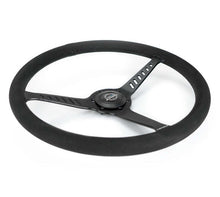Load image into Gallery viewer, NRG Reinforced Stealth Wheel (380mm) 3 Spoke Center - 1in Deep Dish - Vegan Suede Red Stitch