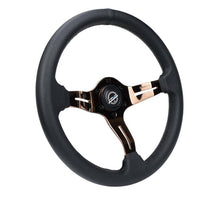 Load image into Gallery viewer, NRG Light Weight Gaming Steering Wheel - Splitz 350mm 3 Rose Gold Spokes Slits - Leather