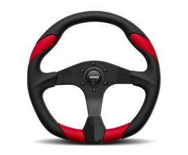Momo Retro Steering Wheel 360 mm - 4 Black Leather/Wht Stitch/Brushed Spokes