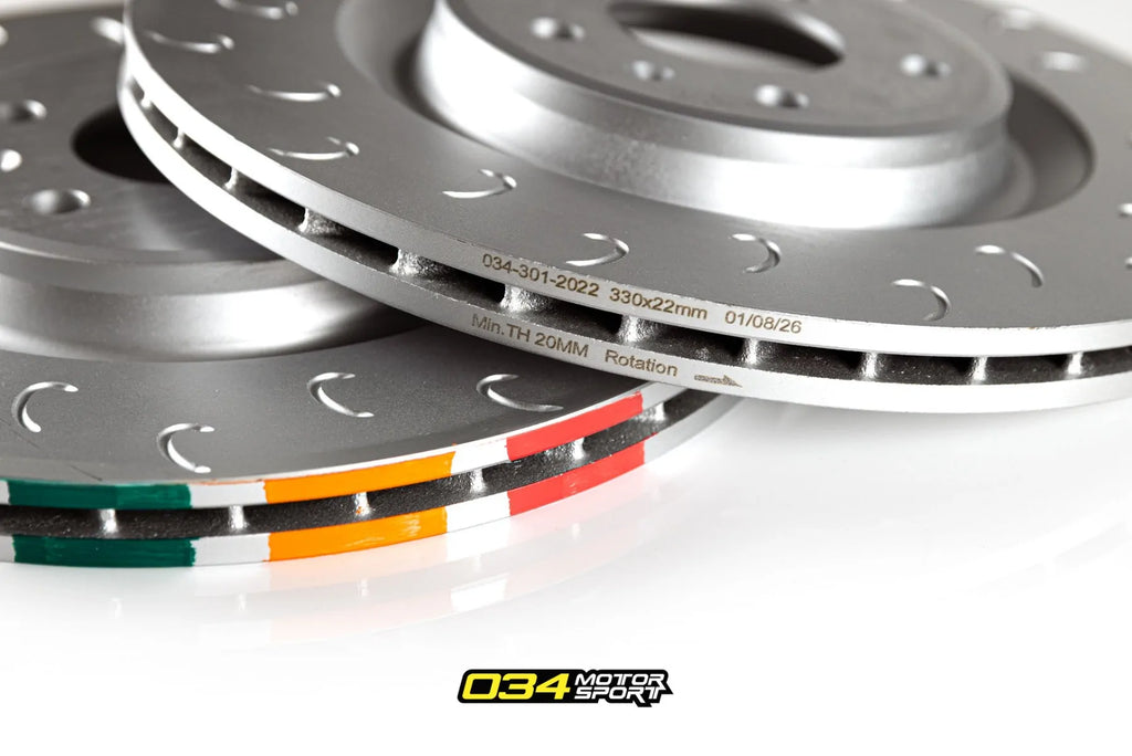 034Motorsport 1-Piece Rear Brake Rotor Upgrade Kit, Audi B8/B8.5, B9/B9.5, C7/C7.5 A6/A7, & D4 A8