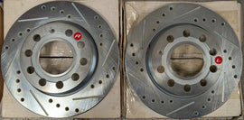 Stoptech Cross-Drilled and Slotted Rear Brake Rotor Pair - Audi B6 A4 255mm