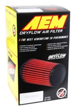 Load image into Gallery viewer, AEM Dryflow Air Filter - Round Tapered 5in Top OD x 6 Base OD x 5.563in H x 3in Flange ID