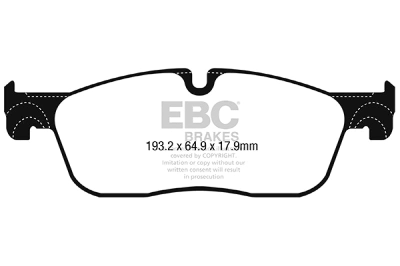 EBC 2016+ Jaguar F-Pace 2.0L TD (180) Greenstuff Front Brake Pads