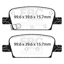 Load image into Gallery viewer, EBC 2016+ Chevrolet Malibu 1.5L Turbo (Mech PB) Ultimax2 Rear Brake Pads