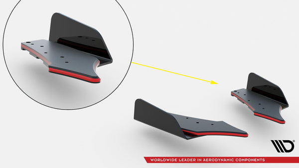 MAXTON DESIGN STREET PRO REAR SIDE SPLITTERS + FLAPS AUDI RS3 SEDAN 8V FACELIFT