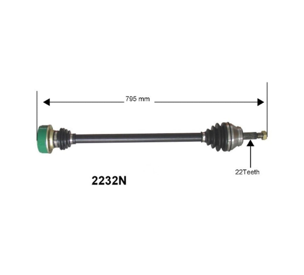 Complete CV Drive Axle - Passenger Side (Right) - VW Mk3 Golf, GTI, Jetta, Cabrio 2.0L