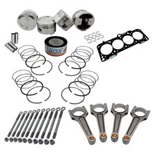 Load image into Gallery viewer, SPA Turbo Forged piston and rings set 83.5mm VW 2.0L 16V ABF + VW 159mm x 20mm High Performance Steel Basic Connecting Rod set 3/8" bolt (1000hp) + Decompression Head Gasket Spacer - 1.5mm + Head stud set