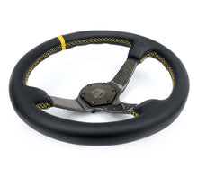 Load image into Gallery viewer, NRG Carbon Fiber Steering Wheel (350mm) Leather Trim w/Gold Stitching/Center Mark