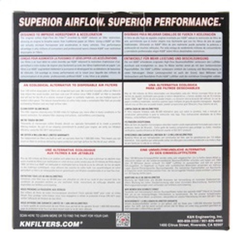K&N 97-08 BMW K1200RS/LT/C/GT 8.313in OS Length / 3.875 OS Width / 1.938in H Replacement Air Filter
