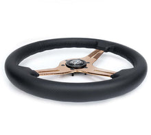 Load image into Gallery viewer, NRG Light Weight Gaming Steering Wheel - Blitz 350mm 3 Rose Gold Spokes Slits - Leather - No Dish