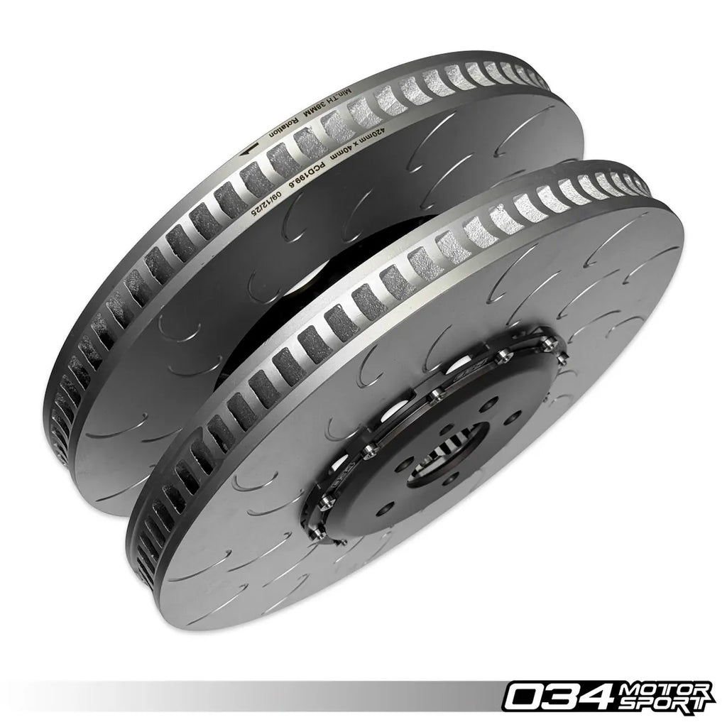 034Motorsport 2-Piece Floating Front Brake Rotor Upgrade for Audi C8 RS6 & RS7