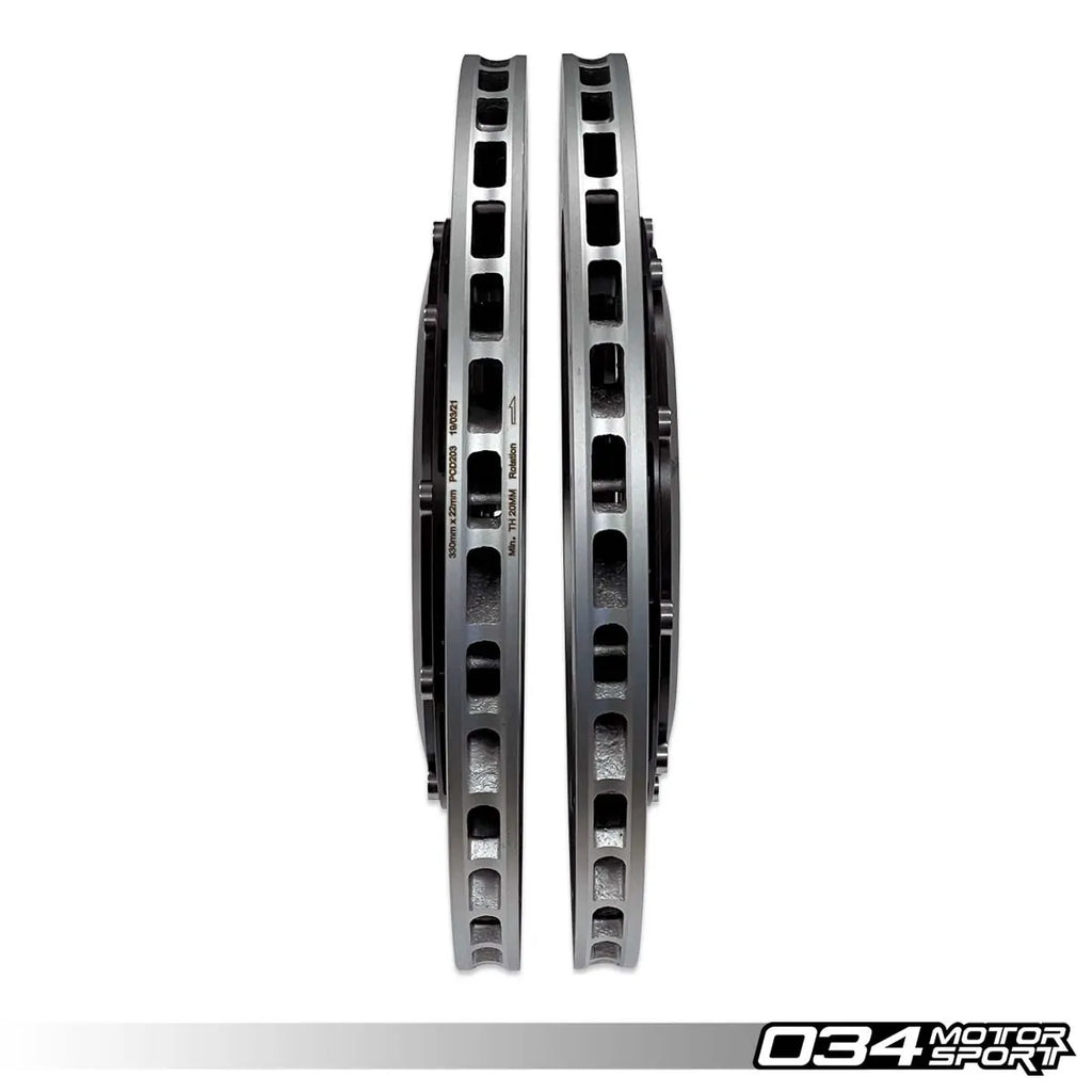 034Motorsport 2-Piece Floating Rear Brake Rotor 370mm Upgrade - B9/B9.5 Audi A4/S4, A5/S5, Q5/SQ5, RS4/RS5