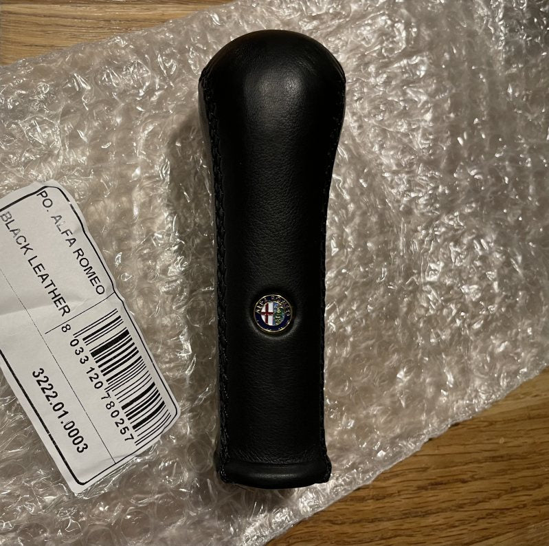 Nardi Prestige Gear Shift (Shifter) Knob - 5 Speed Alfa Romeo 33 - Black Leather