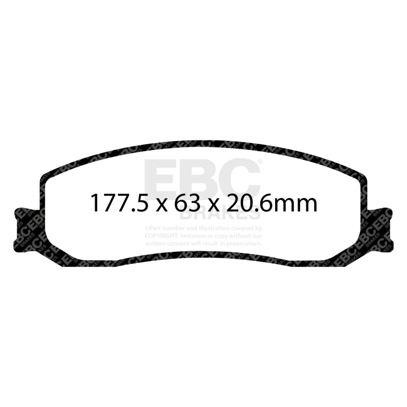 EBC 12 Ford F250 (inc Super Duty) 6.2 (2WD) Ultimax2 Front Brake Pads