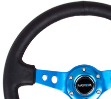 Load image into Gallery viewer, NRG Reinforced Steering Wheel (350mm/3in. Deep) White Leather w/Blk Spoke/Round Holes/White Stripes