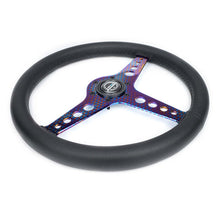 Load image into Gallery viewer, NRG Light Weight Gaming Steering Wheel - Driftz 350mm 3 NeoChrome Spokes Perforated Leather