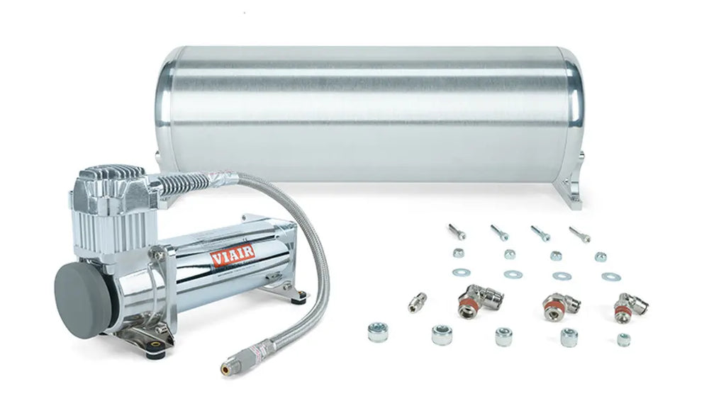Air Lift Performance 18" FLO Tank w/ Viair 444c Compressor, 1/4" & 3/8" fittings and tank mounting hardware