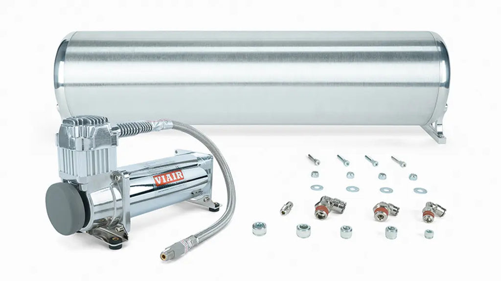 Air Lift Performance 24" FLO Tank w/ Viair 444c Compressor, 1/4" & 3/8" fittings and tank mounting hardware