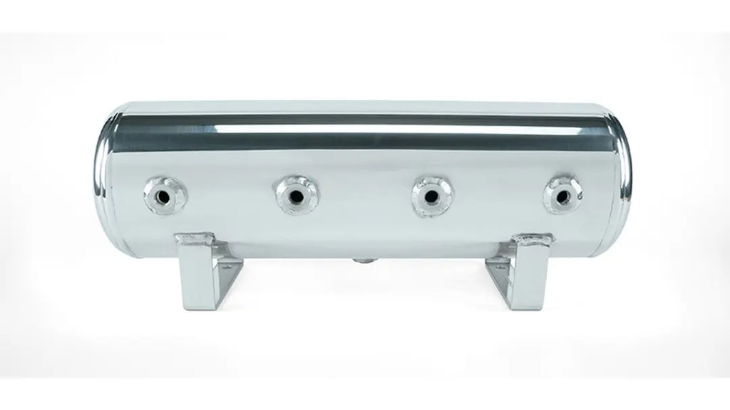 Air Lift Performance 2.5 Gal. Polished Tank w/ Viair 444c chrome compressor, 1/4" & 3/8" fittings & tank mounting hardware