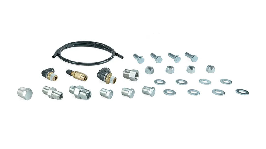 Air Lift Performance 4 Gal. 7-Port Polished Tank w/ Viair 444c chrome compressor, 1/4" & 3/8" fittings & tank mounting hardware