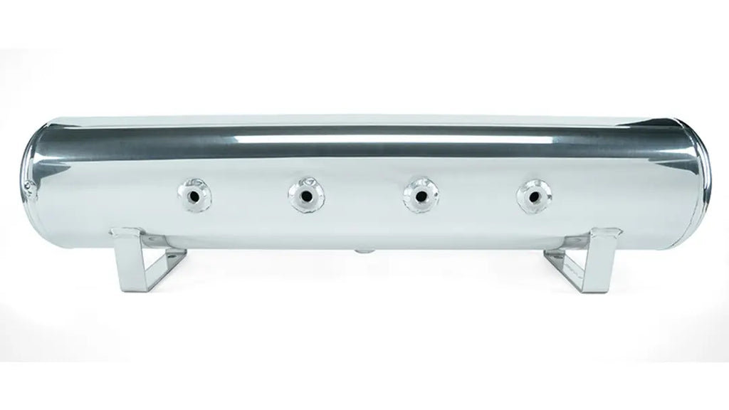 Air Lift Performance 4 Gal. 7-Port Polished Tank w/ Viair 444c black compressor, 1/4" & 3/8" fittings & tank mounting hardware