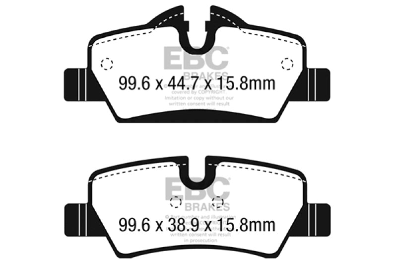 EBC 14+ Mini Hardtop 1.5 Turbo Cooper Ultimax2 Rear Brake Pads
