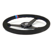 Load image into Gallery viewer, NRG Sport Wheel (350mm) 3 Solid Spokes - 1.5in Deep - Matte Black - Minty Fresh Miata Logo Etched