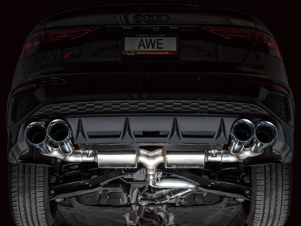 AWE 22-24 Audi 8Y S3 Touring Edition Exhaust - Chrome Silver Tips