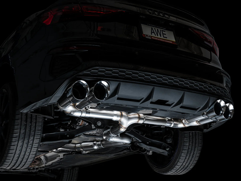 AWE 22-24 Audi 8Y S3 Track Edition Exhaust  - Chrome Silver Tips