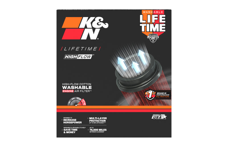 K&N Universal Air Filter 4in Flg 8-1/2in B 5in T 8in H Gen 3