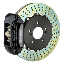 Load image into Gallery viewer, Brembo 99-05 Honda S2000 Front GT BBK 4 Piston Cast 2pc 328x28 2pc Rotor Cross-Drilled Black