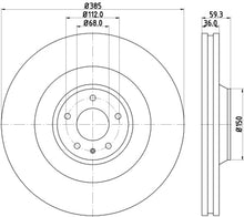 Load image into Gallery viewer, Hella Pagid Front High Carbon Brake Rotor - 05-09 Audi A8