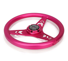 Load image into Gallery viewer, NRG Aluminum Steering Wheel 330mm - Arow Cutout - Ergonomic Grip - Anadized Pink